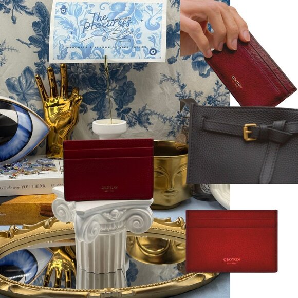 🆕 OROTON 🧿 NWOT Margot Card Sleeve, Red Leather Cardholder